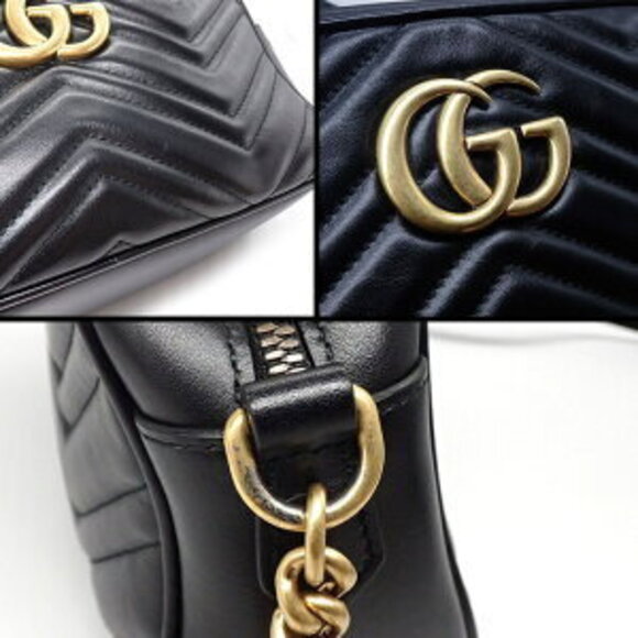 Gucci GG Marmont Shoulder Bag Black Quilted Leather - Picture 8 of 10